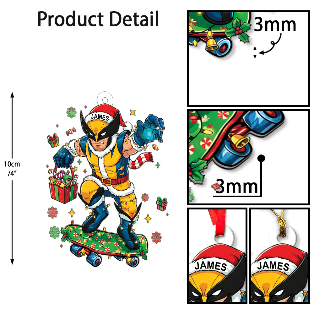 Personalized Wolverine Christmas Ornament - Image 5