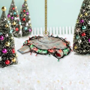 Alternative view of Star Trek U.S.S. Defiant NX-74205 Christmas Ornament