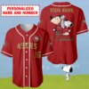 Personalized Name And Number Charlie Brown And Snoopy San Francisco 49ers - NFL Super Bowl Champions Baseball Jersey