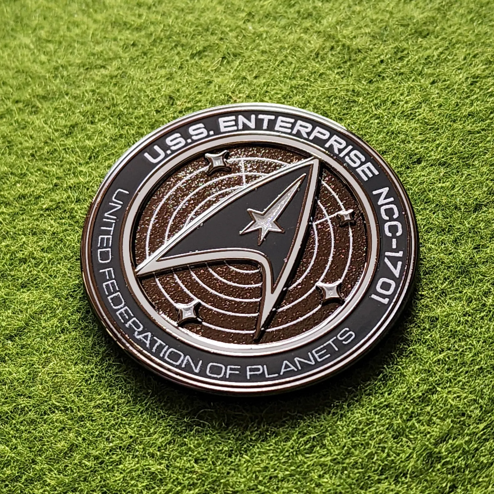 U.S.S. Enterprise NCC-1701 Metal Enamel Pin - Image 2