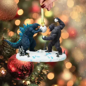 Godzilla vs Kong Christmas Ornament