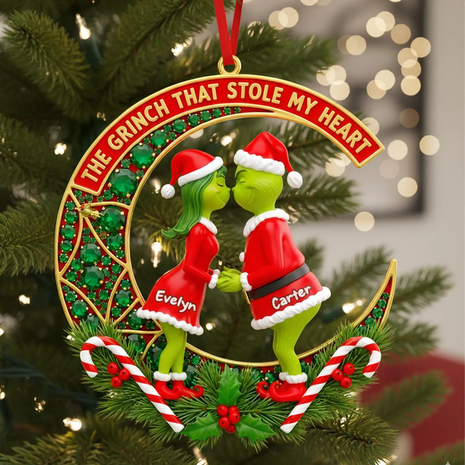 Personalized Grinch Couple The Grinch That Stole My Heart Christmas Ornament
