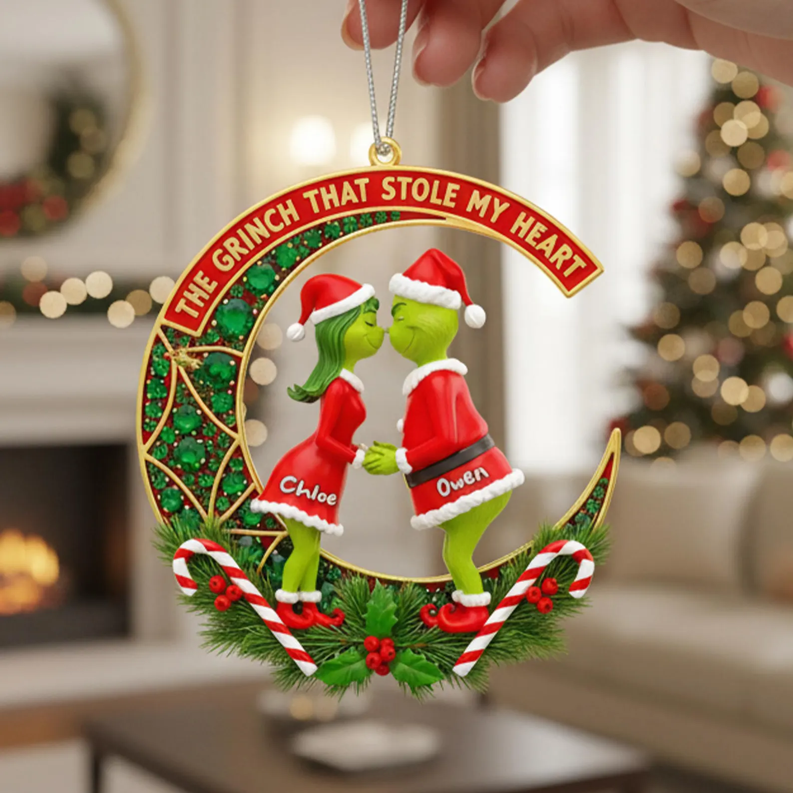 Personalized Grinch Couple The Grinch That Stole My Heart Christmas Ornament - Image 4