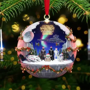 Alternative view of Personalized Star War Galaxy Christmas Ornament