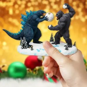 Alternative view of Godzilla vs Kong Christmas Ornament