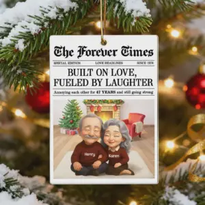 Personalized The Forever Times Couple Growing Old Together Christmas Ornament