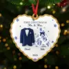 Personalized Bride and Groom Toile de Jouy, First Christmas Married 2025 Ornament