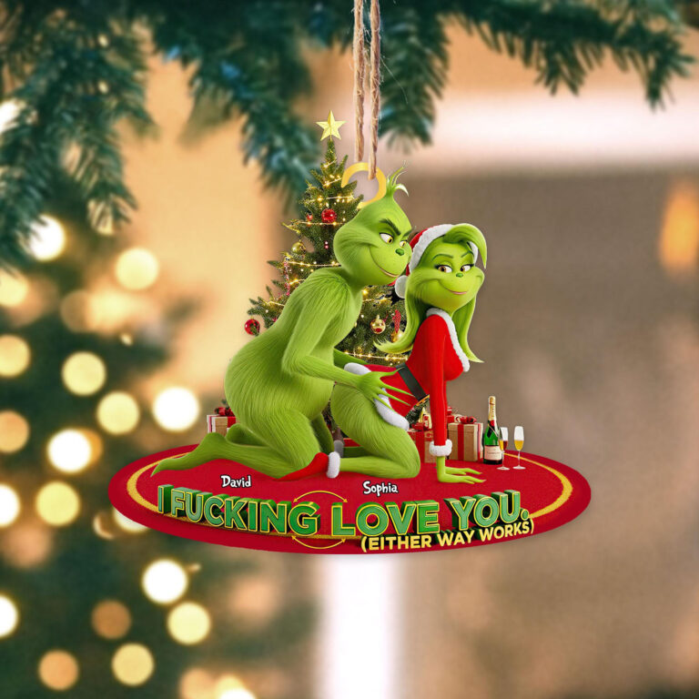 Personalized Merry Grinchmas Mr Mrs Ornament