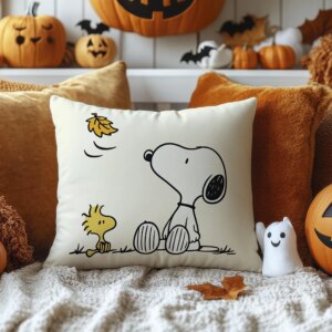 Snoopy & Woodstock Autumn Pillow