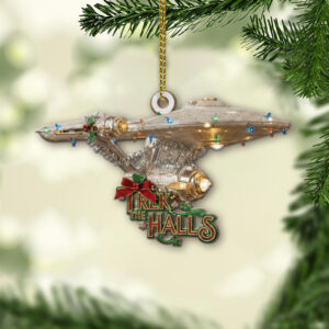 Alternative view of Star Trek NCC-1701 Trek The Halls Christmas Ornament Style 2