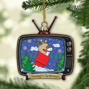 Alternative view of Snoopy & Woodstock In Red Baron Gear Christmas Ornament