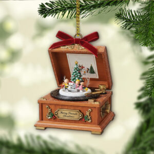 Snoopy Merry Peanuts Christmas Record Player Christmas Ornament