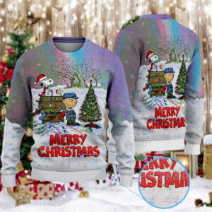 Charlie Brown Snoopy Christmas Knitted Sweater