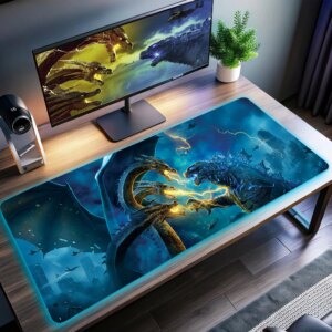 Godzilla monster LED Desk Mat