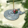 Star Trek U.S.S. Galaxy NCC-70637 With Christmas Lights And Santa Christmas Ornament