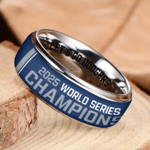 Alternative view of Los Angeles Dodgers Silver Tungsten Rings - THK117319