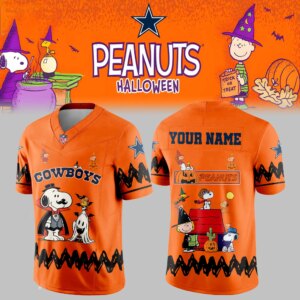 Personalized Dallas Cowboys Snoopy 75th Anniversary Peanuts 2025 Halloween Football Jersey