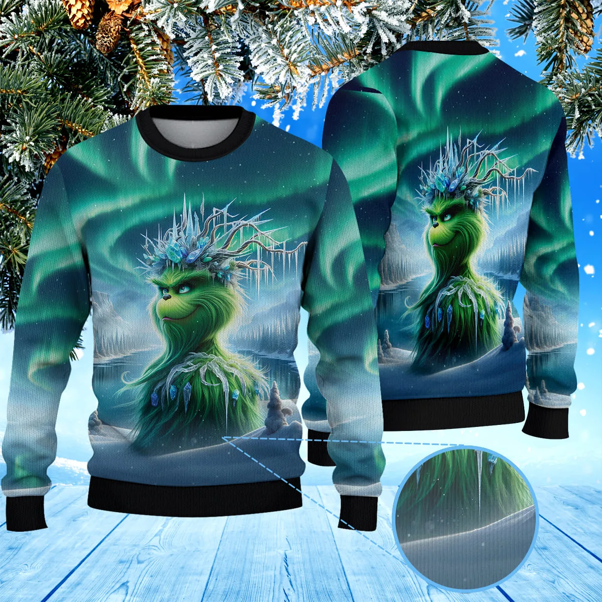 Winter Wonderland Grinch Christmas Knitted Sweater