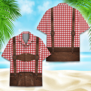 Alternative view of Oktoberfest Lederhosen Hawaiian Shirt 113530