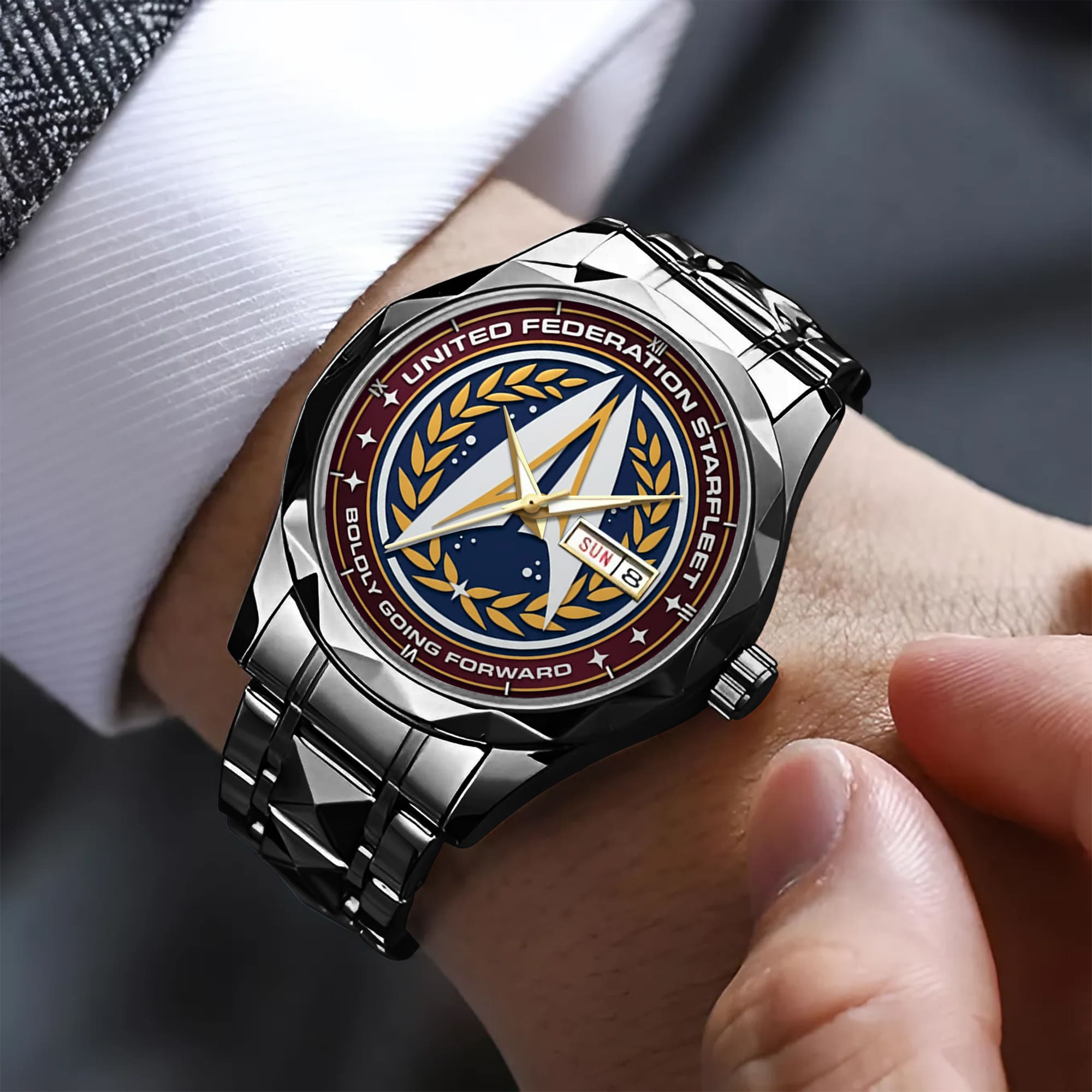 United Federation Starfleet Boldly Going Forward Alloy Luxury Quartz Watch - Image 2
