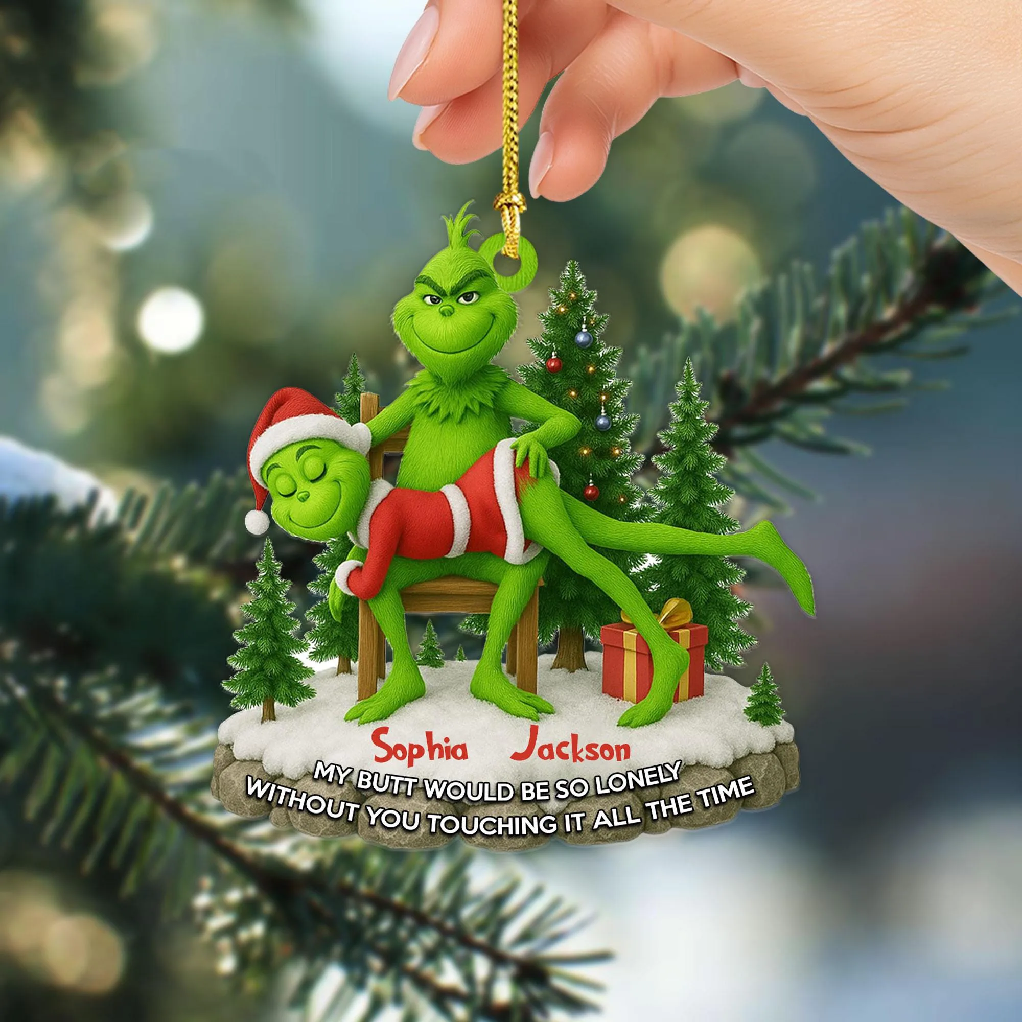 Personalized Green Couple Ornament Anniversary Gift - Image 5