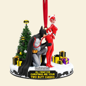 Alternative view of Personalized Cheeky Masked Couple Christmas Ornament