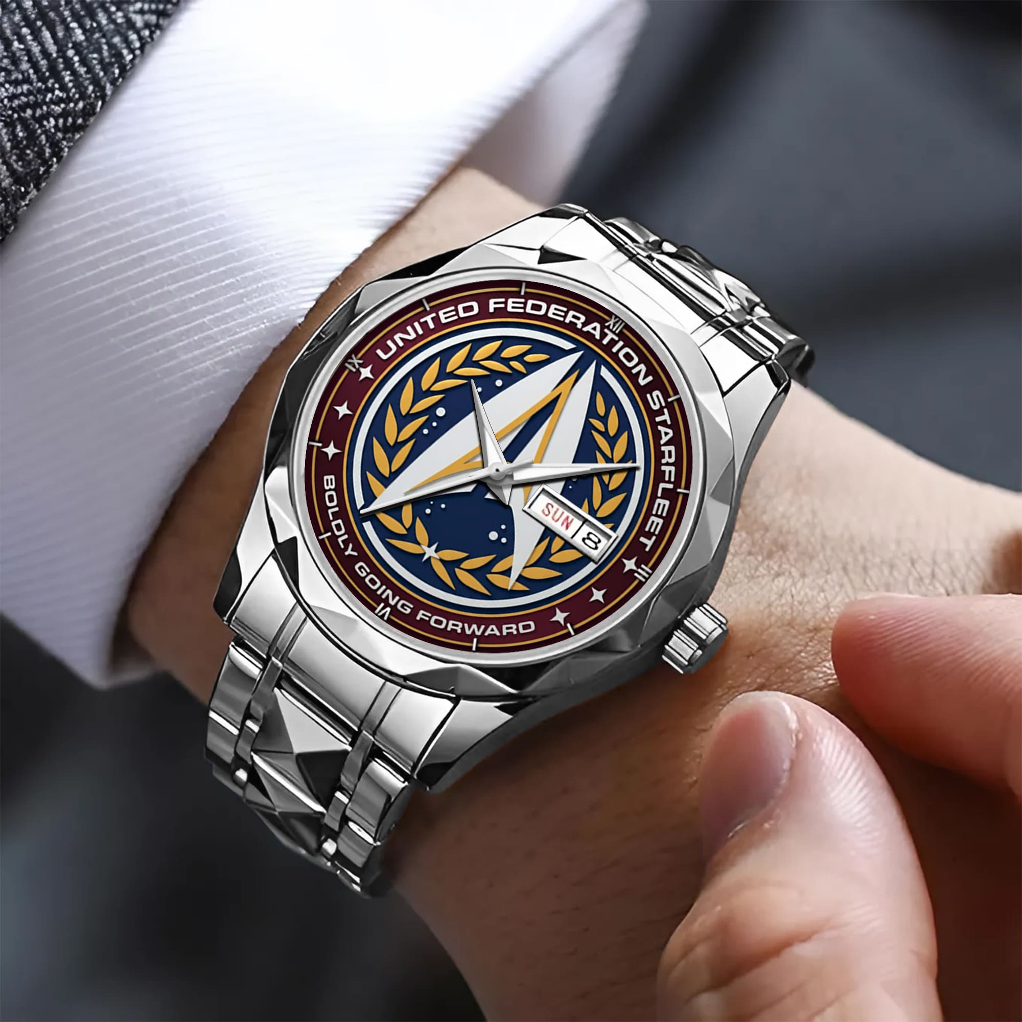 United Federation Starfleet Boldly Going Forward Alloy Luxury Quartz Watch - Image 5