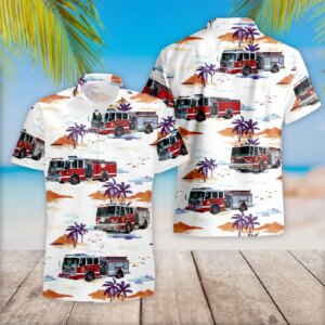 Norwich, Connecticut, Norwich Fire Department Squad A, Engine 2, and Engine 3 Hawaiian Shirt Version 2