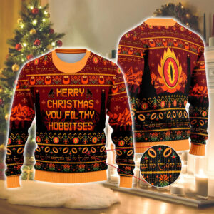 Lord Of The Ring You Filthy Hobbitses Christmas Knitted Sweater