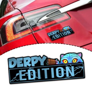 Derpy KPOP Blue Demon Tiger Edition Laser Engraved or 3D Inlayed Car Name Badge