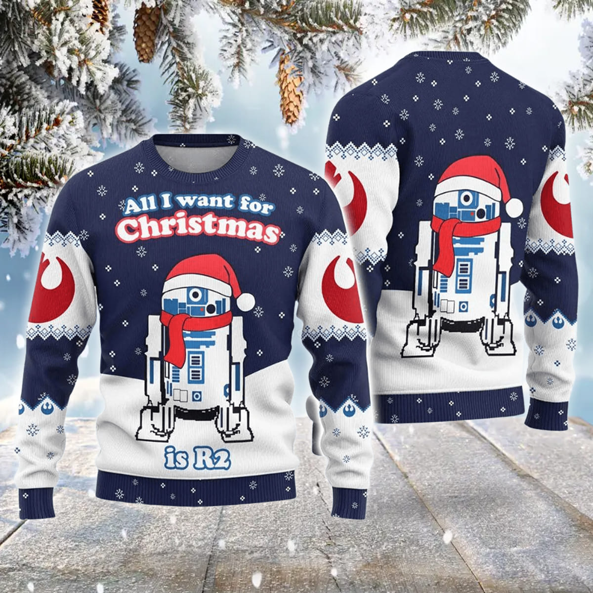Star Wars All I Want For Christmas Is R2 Christmas Knitted Sweater