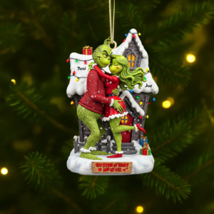 Personalized Green Couple You Stole My Heart Christmas Ornament