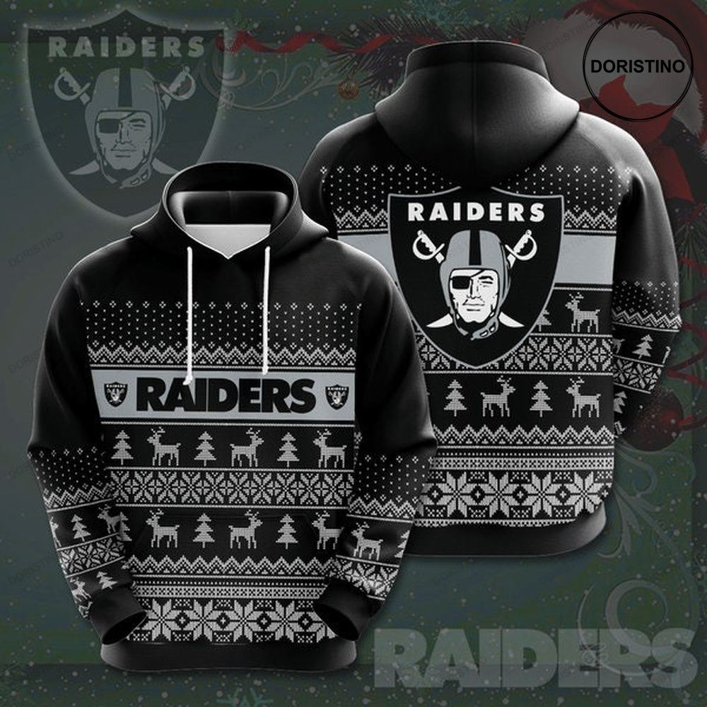 Las Vegas Raiders Christmas All Over Print Hoodie