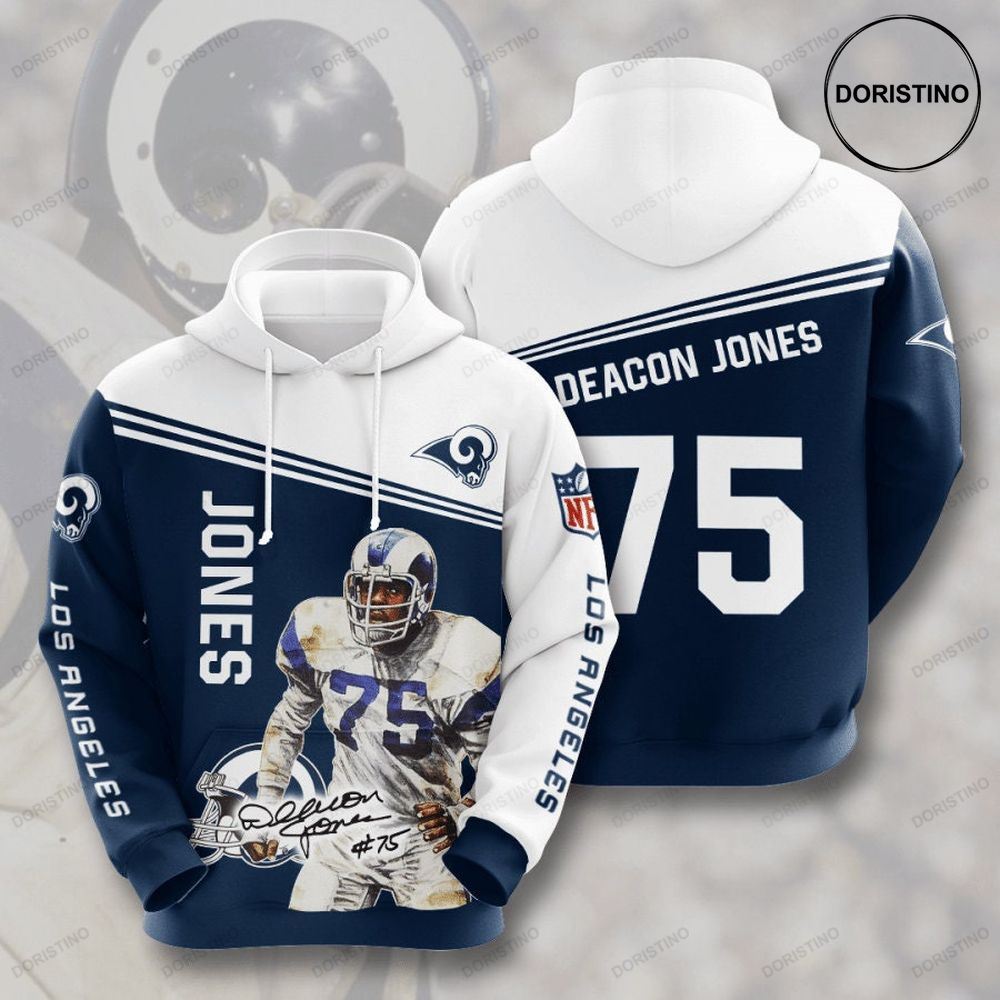 Los Angeles Rams Deacon Jones 75 3d Limited Edition 3d Hoodie