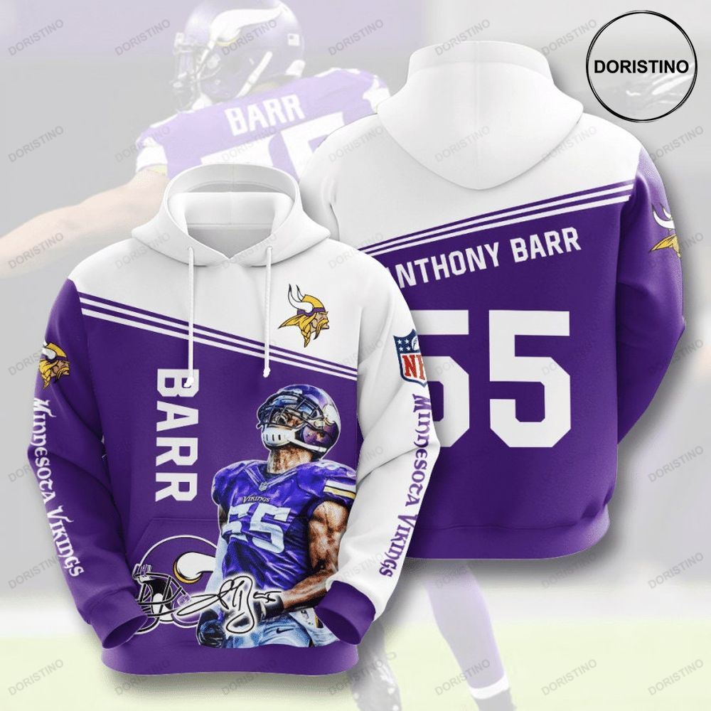 Minnesota Vikings 3d L56ur All Over Print Hoodie