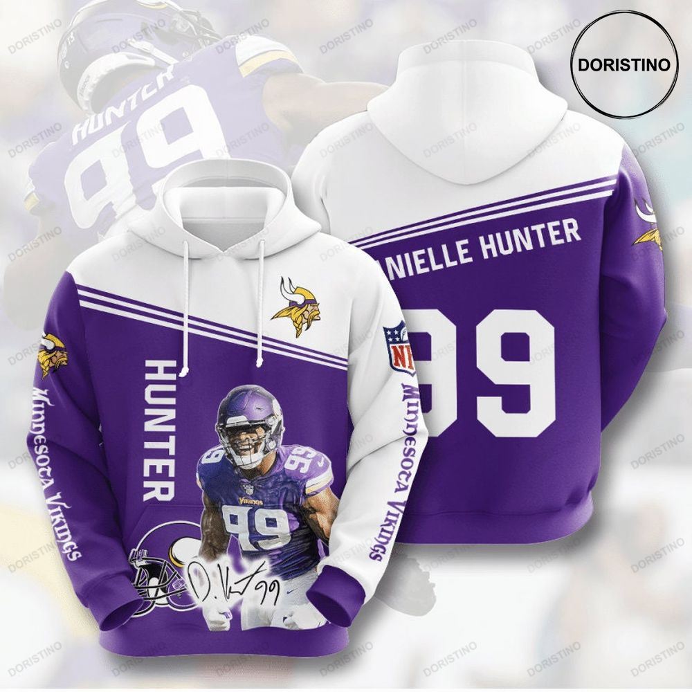 Minnesota Vikings Danielle Hunter 99 3d Awesome 3D Hoodie