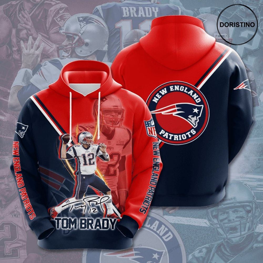 New England Patriots 3d P6dfe All Over Print Hoodie