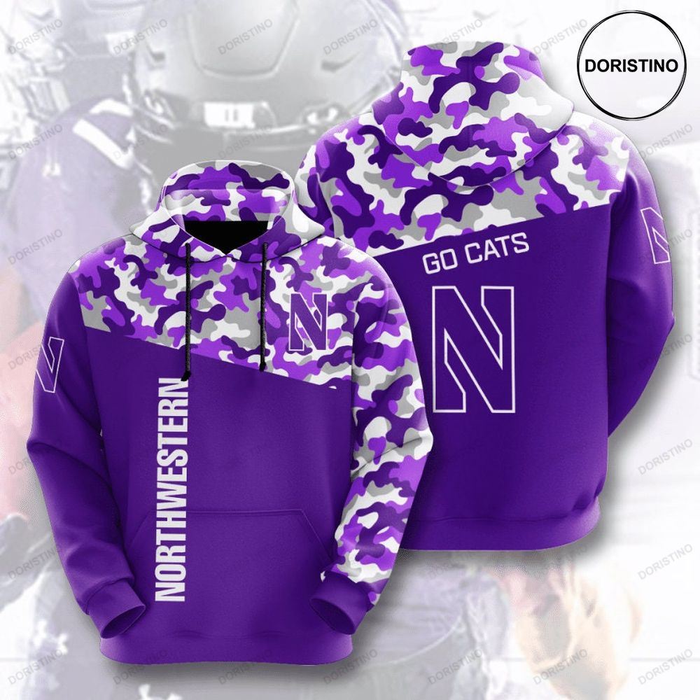 Northwestern Wildcats 3d Awesome 3D Hoodie