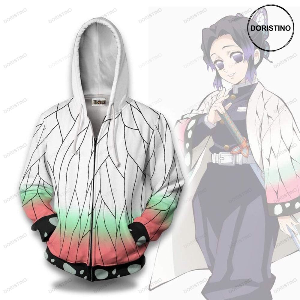 Shinobu Kocho Pattern Kny Anime Casual Cosplay Costume All Over Print Hoodie