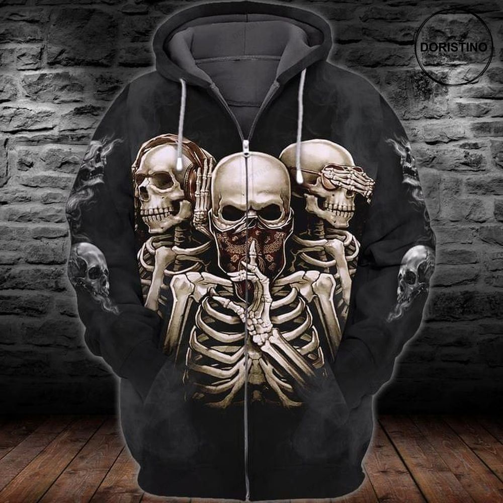 Skeleton Horror Halloween Awesome 3D Hoodie