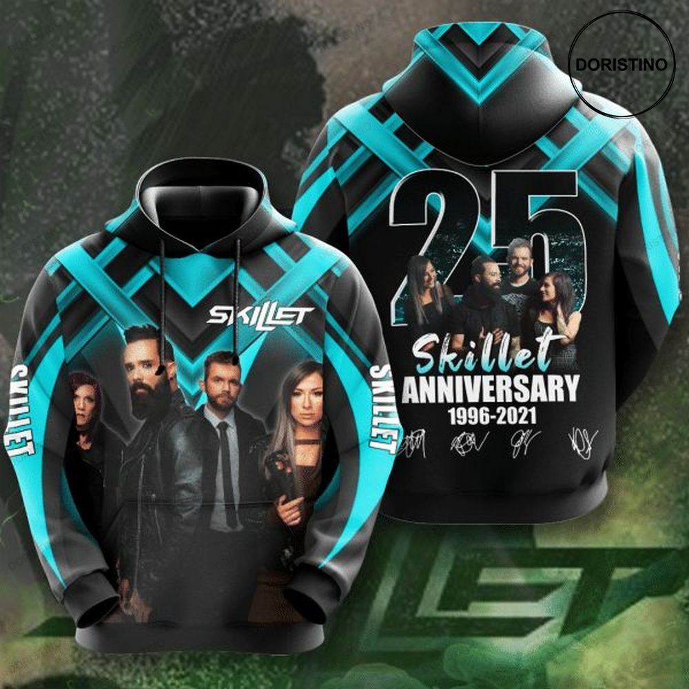 Skillet 25th Anniversary 1996 2021 Signature Design Gift For Fan Custom Ed All Over Print Hoodie