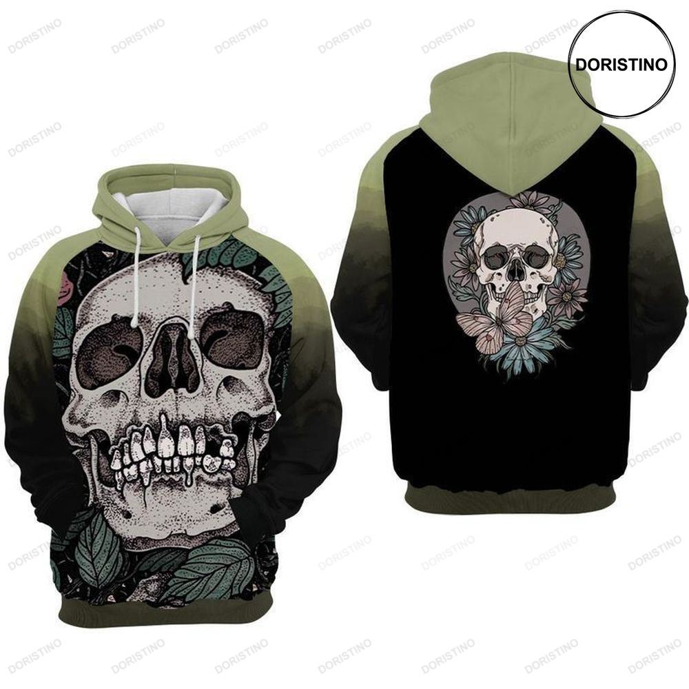 Skull And Butterflies Day Of The Dead Awesome 3D Hoodie