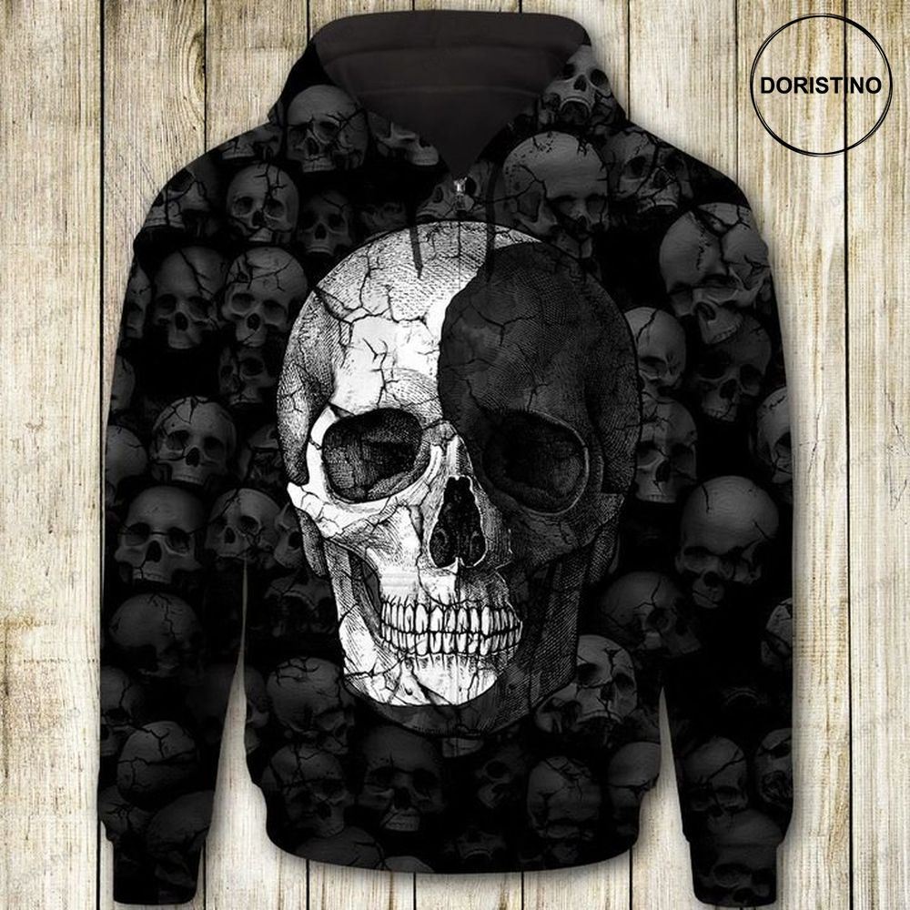 Skull Black And White Limited Edition 3d Hoodie