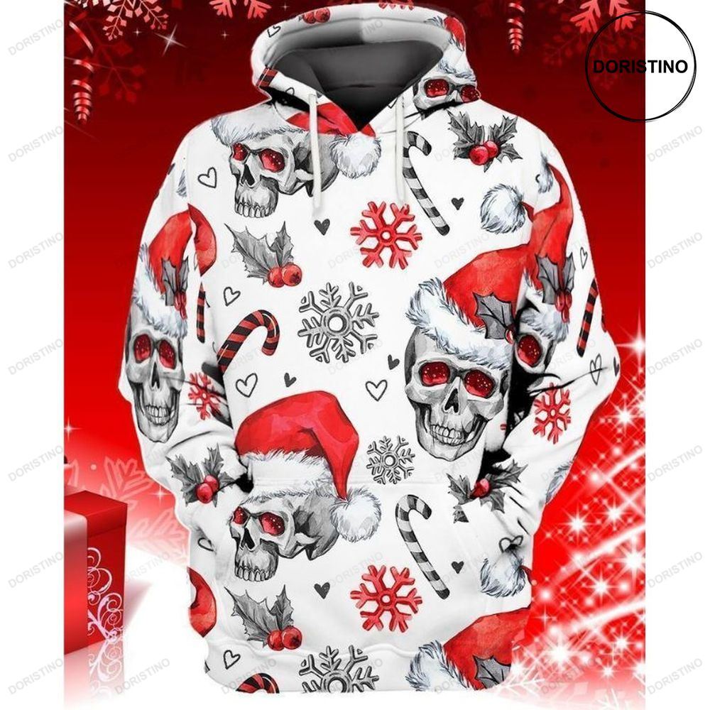 Skull Christmas All Over Print Hoodie