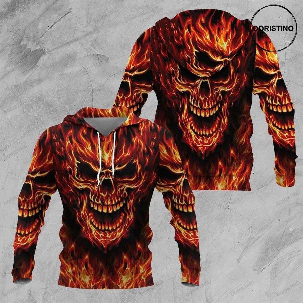 Skull Fire Ed Limited Edition 3d Hoodie