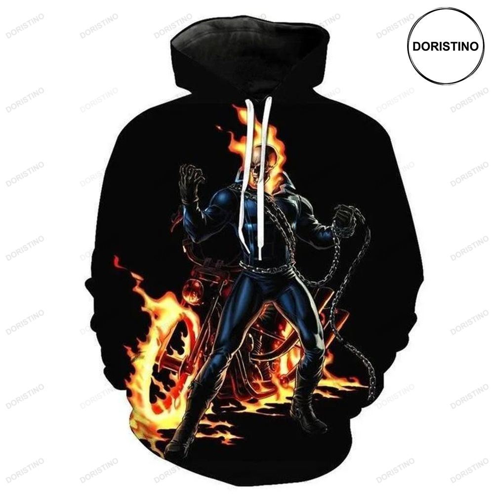 Skull S Burning Flame Ghost Rider Limited Edition 3d Hoodie