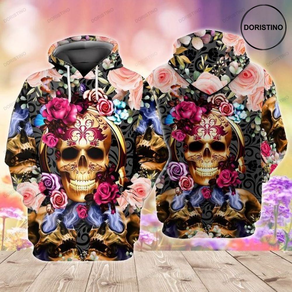 Skull With Flower Limited Edition 3d Hoodie