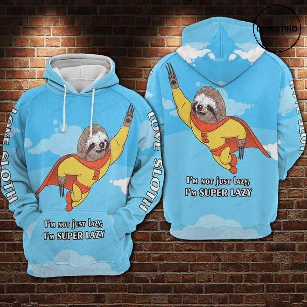 Sloth Super Lazy All Over Print Hoodie