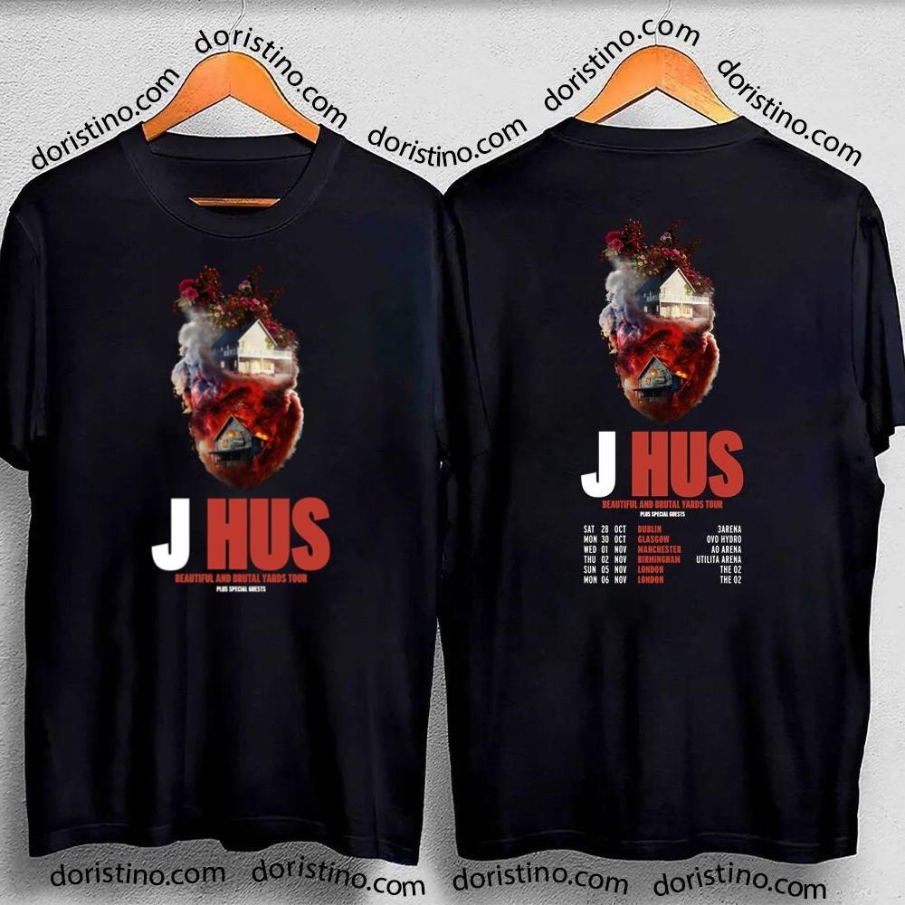 2023 Tour J Hus Beautiful And Brutal Yard Double Sides Tshirt