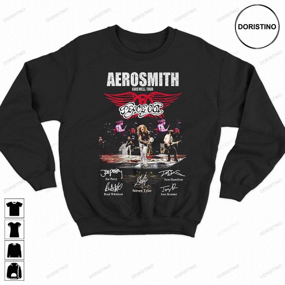 Aerosmith Farewell Tour 2024 Signatures Double Sides Awesome Shirt